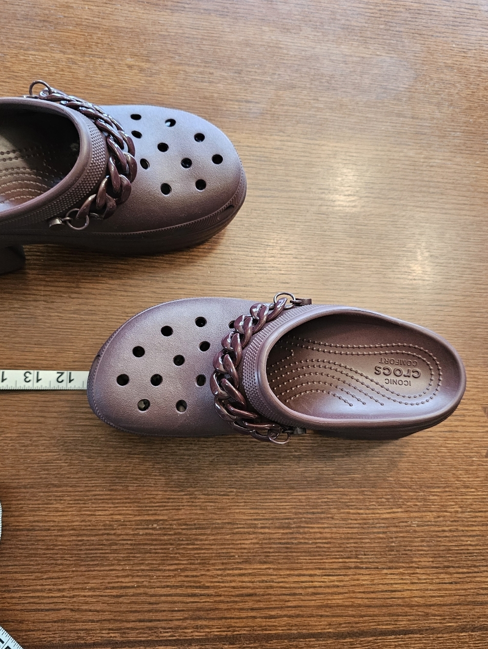 Crocs Siren Chain Heels Dark Cherry Size 10 - Picture 15 of 16